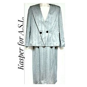 Woman's Vintage Kasper Maxi-Skirt Suit Set Size 6